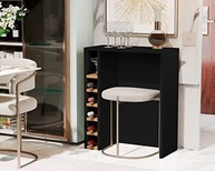 Aparador com Adega Lateral para Cervejeira em Design Moderno Preto/Nature - Ideal para Ambientes Sofisticados - imagem 4