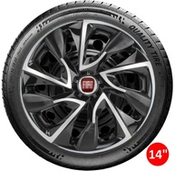 Jogo 4 Calotas Esportivas DS4 Preto/Prata Aro 14 - Fiat Novo Uno, Argo, Cronos e Mais - imagem 5