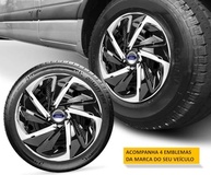 Jogo de Calotas Esportivas Nitro Preto/Prata Aro 13 para Ford Ka (1996-2012) - Estilo e Proteção - imagem 4