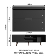 Rack e Painel TV 65” Dubai Madesa – Preto/Rustic - imagem 2