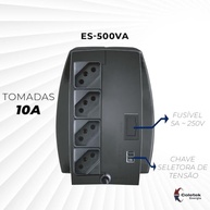 Estabilizador Coletek Bem Ligado ES-500VA-BM, Preto,Tensão nominal de entrada 115/220V, bivolt, Tensão nominal de saída mono 115V, 4 Tomadas Padrão NBR 14136, Frequência 60Hz - imagem 4