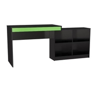Mesa Escrivaninha Gamer com 4 Nichos B24 - Design Moderno em MDP Preto/Verde - imagem 5