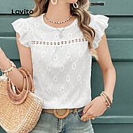 Blusa Branca Casual com Babado e Bordado Primavera/Verão - imagem 2