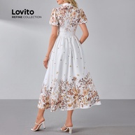 Vestido Elegante com Flores Lovito Refine - Estilo Primavera/Verão - imagem 2
