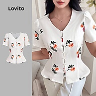 Blusa Lovito Elegante com Botões Frontais - Toque Suave para Primavera/Verão - imagem 2