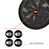 Jogo de Calotas Aro 14 Prime Fosca Black HB20 HB20S Elantra i30 Sonata + Selo Resinado - imagem 3