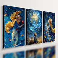 Kit 3 Quadros Pequeno Príncipe - Placas Decorativas para TV e Ambientes - imagem 1