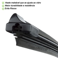 Kit 2 Palhetas Limpador Para-brisa Silicone Prisma 2006-2011 Tipo Gancho - imagem 4