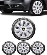 Jogo 4 Calotas Esportivas Velox Aro 15 Prata - Onix, Prisma, Spin e Mais! - imagem 2