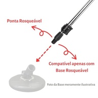 Kit Cabo 1,60m Aço Inox + Base Suporte 16cm para Mop Giratório Perfect Pro e Move - imagem 4