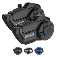 Moman H2 Pro: Intercomunicador Moto 1000m (2 Unidades) - Fibra de Carbono, Cancelamento Ruído DSP/CVC e FM - imagem 1