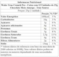 Wafer Proteico True Crunch Pro Chocolate Meio Amargo 25g True Source 12 Unidades - imagem 2