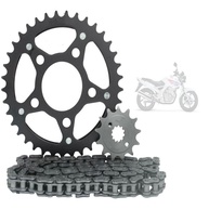 Kit Relação CBX 250 Twister: Coroa, Pinhão e Corrente KMC Pro - imagem 2