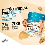 Shark Pro Pasta de Amendoim Gourmet Sabor Cookies com Whey Protein Shark Peanut - 7,5g de Proteína - Zero Glúten, Zero Lactose, Zero Adição de Açúcares - Pote 600g - imagem 2