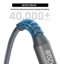 Cabo IPhone/Lightning + USB-C I2GO Certificado MFi 2m 3A Nylon Trançado Chumbo - I2GO PRO - imagem 3