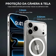 Capa Mag-Safe Transparente Premium para iPhone 17 Pro MAX: Slim, Anti-Amarelamento e Proteção de Câmera - imagem 3