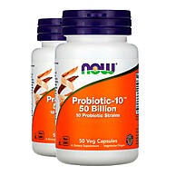 Probiótico-10 50 Bilhões Now Foods – Saúde Intestinal em 50 Cápsulas - imagem 1
