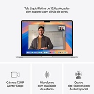 Apple 2025 MacBook Air (de 13 polegadas, Processador M4 da Apple com CPU 10‑core e GPU 8‑core, 16GB Memória unificada, 256 GB) - Prateado - imagem 3