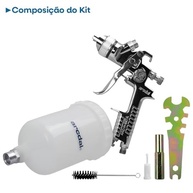 Pistola de Pintura Profissional HVLP 1.7mm ARC-PH-827F-1.7: Acabamento Impecável! - imagem 5