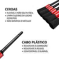 Kit 5 Pincéis Automotivos para Detalhamento Profissional - imagem 1