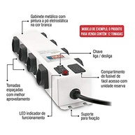 Filtro de Linha Profissional 12 Tomadas - Proteção Total para Eletrônicos e CFTV - imagem 4