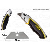 Estilete Trapezoidal 18mm: Kit +5 Lâminas Profissional - imagem 2