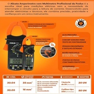 Alicate Amperímetro Profissional Foxlux: Multímetro 35mm² Essencial para Eletricistas - imagem 5