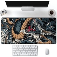 Mouse Pad Gamer Speed Extra Grande Desk Pad Profissional com Borda Costurada 70x35 Dragão Azul Premium GAXMARK - imagem 4