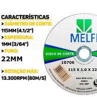 Disco de Corte Inox e Aço: Kit 10 Peças Profissional - imagem 2