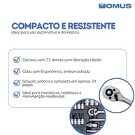 Soquetes 1/4 Pol Stels: Jogo 29 Peças Profissional - imagem 2