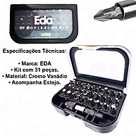 Kit Bits Parafusadeira 31 Peças Cr-V: Precisão Profissional - imagem 2