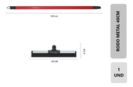 Rodo Duplo Metal 40cm com Cabo | EVA Reforçado Puxa Seca para Limpeza Profissional de Pisos - imagem 2