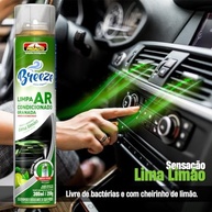 KIT 2 Limpa Ar Condicionado Carro Breeze Lima Limão Pro Auto 300ml - Refrescância e Higiene Profunda - imagem 3
