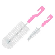 Escova de Mamadeira Dupla Rosa - Limpeza Profunda e Segura para Bebês - imagem 2