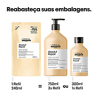 Kit 2 Refis Shampoo Absolut Repair Gold 240ml – Reparação Profunda - imagem 2