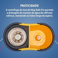 Mop Giratório Safe Pro com Centrífuga 360° e Refis de Microfibra - Limpeza Profunda em Todos os Pisos - imagem 4