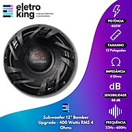 Subwoofer Bomber Upgrade 12 Pol 400W RMS – Graves Profundos! - imagem 2
