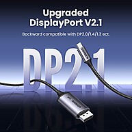 Cabo UGREEN USB C para DP 2.1 8K: Conexão Ultra HD para Monitores e Projetores - imagem 2