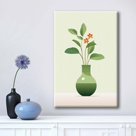 Arte de Parede em Tela Moderna - Planta Minimalista em Moldura Pronta para Pendurar - imagem 1