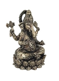 Conjunto de Estátuas de Latão Lakshmi e Ganesha - 5 cm | Par Sagrado para Prosperidade e Sabedoria - imagem 5