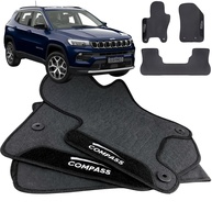 Jogo de Tapete Borracha Automotivo Compass 2019-2024: Proteção Impermeável com Logo Bordado - 3 Peças - imagem 1