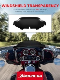 Para-brisa 6" Amazicha Preto para Harley Touring 1996-2013 - Estilo e Proteção - imagem 4