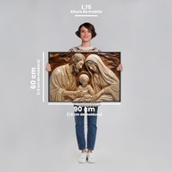 Quadro Decorativo Religioso Sagrada Família | 60x90cm Tabaco | Design Inspirador e Proteção Espiritual - imagem 3