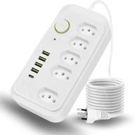 Extensão Inteligente: 5 Tomadas, 4 USB + 1 Tipo-C, 2m, 2500W Bivolt com Proteção - imagem 2