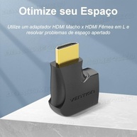 Adaptador HDMI 90°/270°: Conexão Perfeita e Proteção para seu Equipamento - imagem 3