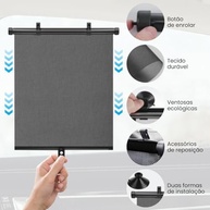 Kit 2 Cortinas de Sol Retrátil para Carro - Proteção UV e Bloqueio de Calor - imagem 4