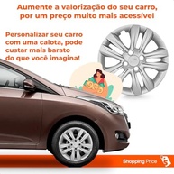 Kit 4 Calotas Aro 14 Hb20 Hb20S 2016 Prata Cubo Baixo Grid - Design Moderno e Proteção - imagem 5