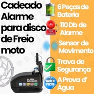 Trava Alarme Cadeado Antifurto para Moto e Bike: Proteção Sonora e Segurança Máxima! - imagem 3