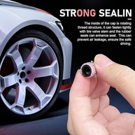 4 Tampas de Válvula Coroa com Strass de Cristal - Luxo e Proteção para seu Carro - imagem 5