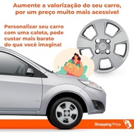 Kit 4 Calotas Aro 14 Fiesta Hatch 08-12 Prata Cubo Baixo Grid - Design e Proteção - imagem 5